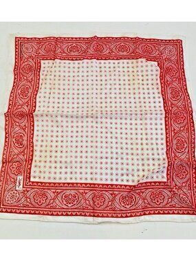 Vintage Yves Saint Laurent 18" Handkerchief Scarf YSL Floral Neckerchief Bandana